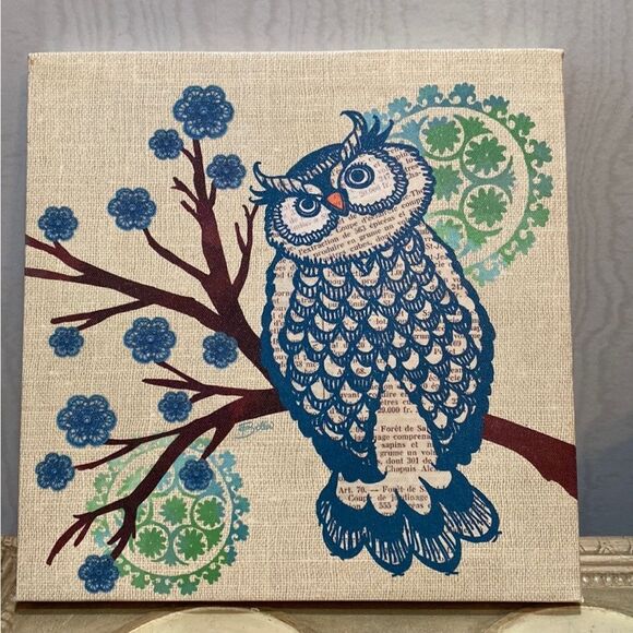 Retro 70s Vibe Bella Dos Santos Cute & Crafty Owl Canvas Art Picture 2012 - Picture 3 of 16